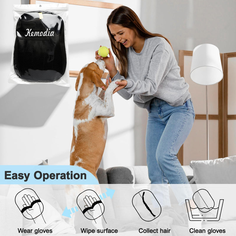 2 PCS Pet Hair Removal Glove, Reusable Electrostatic Cats & Dogs Hair Removal Tool for Couch, Furniture, Carpet, Car Seat, Clothes 2PC - PawsPlanet Australia