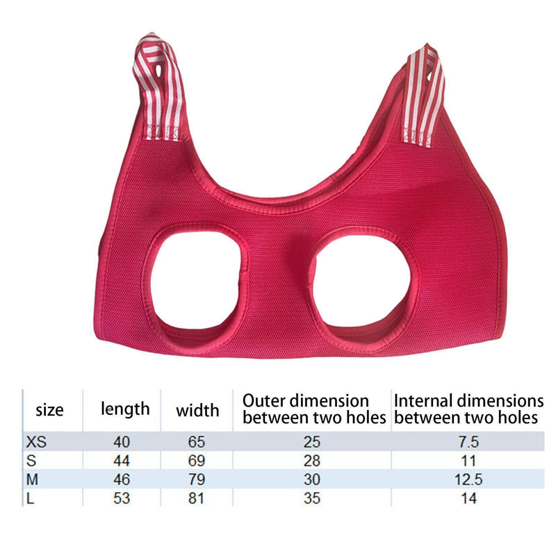 Dog grooming harness, adjustable grooming hammock aid harness | Breathable relaxation grooming aid for cats, adjustable grooming hammock for relaxation, red, medium