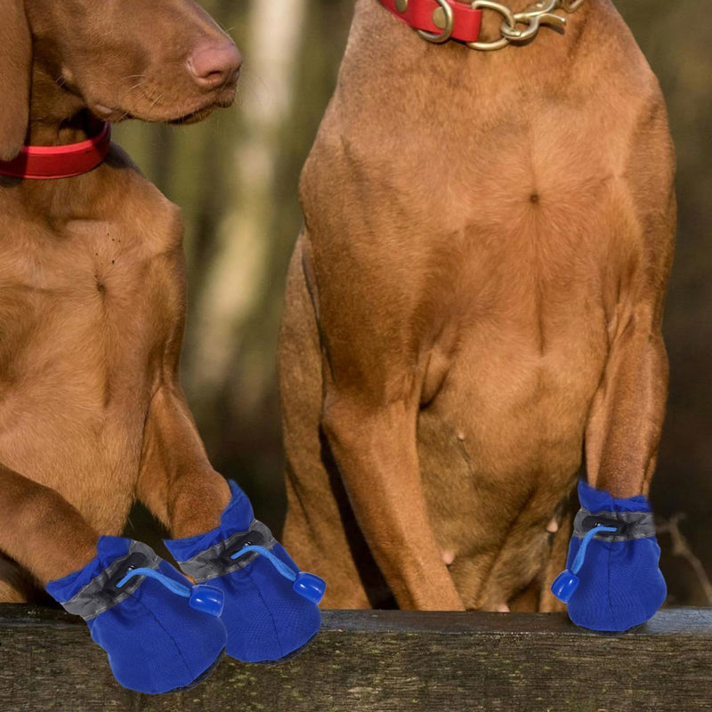 iplusmile Waterproof Dog Boots 4 Pcs Set for Small to Medium Dogs Size Xs Anti-Slip Outdoor Pet Shoes Protecting Paws from Water Dirt and Rough Surfaces Easy on/Off Blue - PawsPlanet Australia