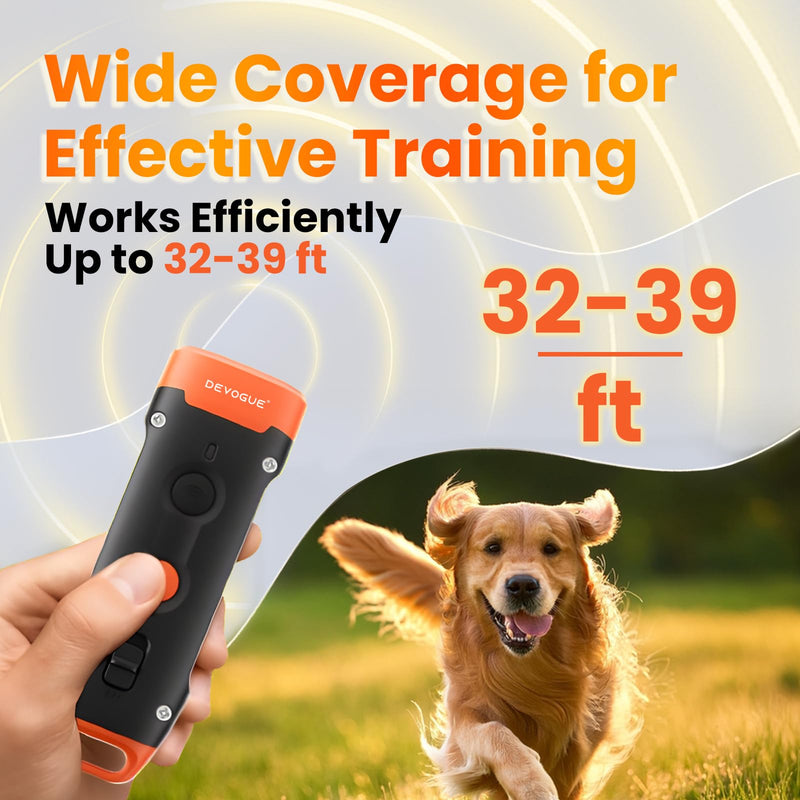 DEVOGUE® Dog Bark Deterrent Devices – Rechargeable Anti Barking Device for Dogs – 10 to 12 Meter Long Range Ultrasonic Dog Bark Deterrent - Correct Your Dog's Bad Behavior Instantly with A Button