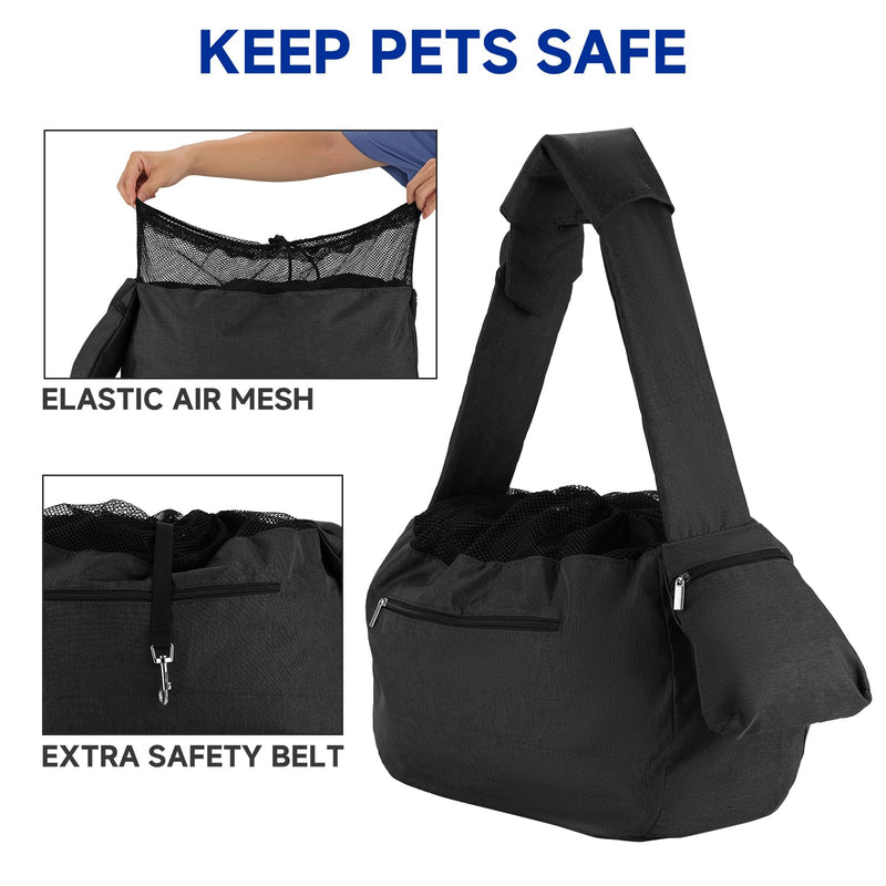Dog Sling Carrier, ISFORU Pet Sling Bag for Medium Dogs,Fits 5 to 10KG Medium Dog/Cat Sling Carrier, Hands-Free Dog Bag with Adjustable Strap,Pockets and Soft Bottom Mat - PawsPlanet Australia