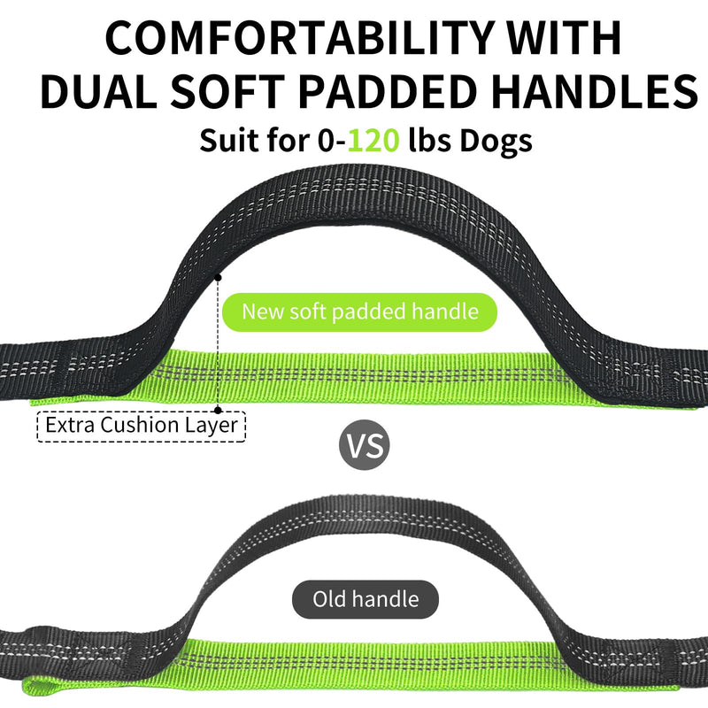 Hands Free Dog Leash with Zipper Pouch, Retractable Bungee Waist Leash with Dual Padded Handles & Waist Belt Fanny Pack for Medium & Large Dog Training Walking Running Hiking Jogging (Green) Green - PawsPlanet Australia