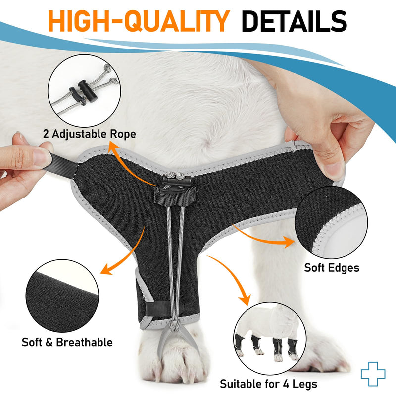 Supet Knuckling Brace for Dogs, Comfortable Foot Splint, Ankle Brace Back Leg for Toe Dragging Cause by Myelopathy, Sciatic Nerve Insufficiency & Herniated Disc, Black S