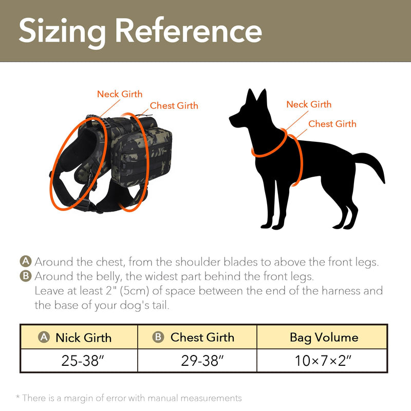 x Jumahe Dog Hiking Backpack for Large/Giant Dogs – 2 Spacious Side Bags, Breathable Waterproof Fabric, Fits Chest 30"-40" (85-120 lbs), 5 Adjustable Buckles, Outdoor Travel Vest, Khaki Giant (Chest Girth 30"-40") - PawsPlanet Australia