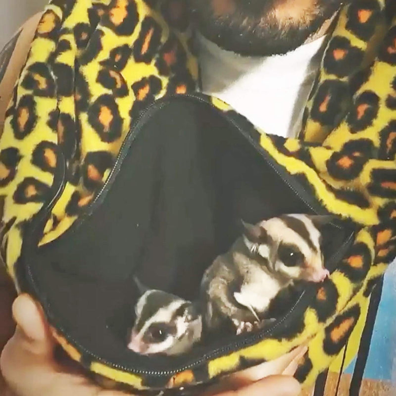 Pet Bonding Scarf - Carry Bonding Pouch - for Chinchillas, Hedgehogs, Rats, Sugar Gliders, Guinea Pigs, Rabbits, Hamsters, Gerbils, Squirrels, Ferrets, Kittens, Parrots, Birds, Reptiles (Black) Black