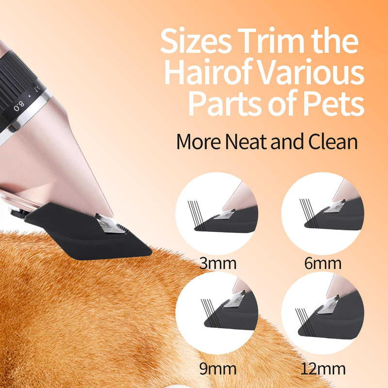 Aovdy Dog Clippers Grooming Kit Dog Shaver Clippers Hair and Paw Electric Cleaning Hair Clippers Set for Dogs Cats Rabbit (Rose Gold, Scissor Set+Foot Shaving Blade) - PawsPlanet Australia