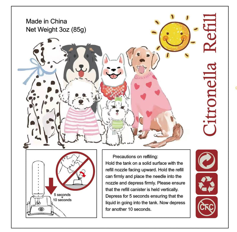Citronella Spray Refill Can All Other Brand Citronella Spray Dog Collars, Remote Training Collars, Dog Anti-Bark Collars, Humane and Safe Spray for Pets, 90ml/Can (New Formula) 2 Pack (New Formula)