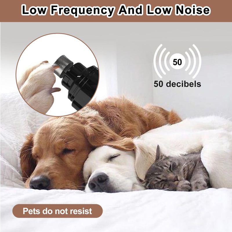 Quiet Dog Nail Grinder Upgraded, Silent Groom Pro Kit Electric Pet Trimmer, 2 Speeds Quiet Diamond Bit Nails Clippers File Trimmer,USB Rechargeable Claw Grinders for Dogs, Cat,Puppy