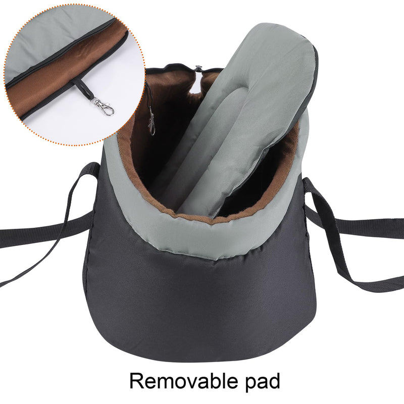 Breathable Handbag Pet Carrier - Adjustable Folding Sling With Warm Sponge for Dog Cat Travel in Winter - Outdoor Portable Bag for Shopping Hiking Walking balck