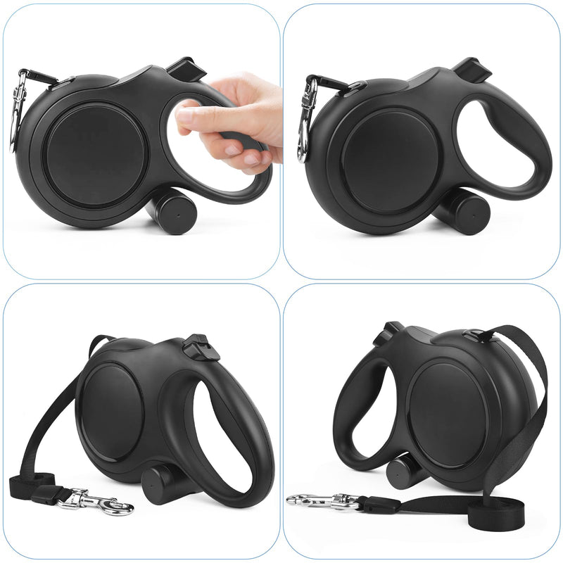26 ft Retractable Dog Leash - Heavy Duty Retractable Pet Leash with Anti-Slip Grip for Medium to Large Dogs up to 110 lbs (Black) Black - PawsPlanet Australia
