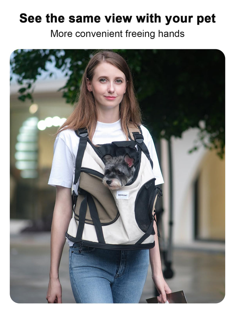 Dog Carriers for Small Dogs,Dog Backpack with 2 Pocket for Travel,Comfortable Dog Front Carrier Suitable for Dogs 8-18 pounds Machine Washable (Beige) Medium - PawsPlanet Australia