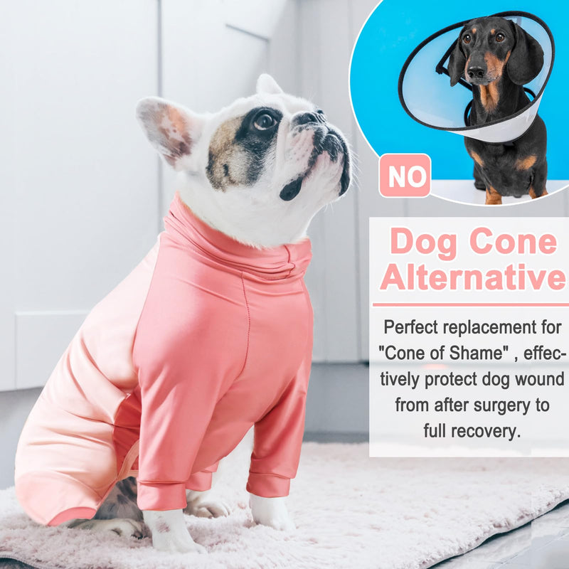 KOESON Dog Surgery Suit Female Spay, Long Sleeve Recovery Suit for Dogs After Surgery, Soft Dog Surgery Recovery Suit Pet Onesie for Abdominal Wounds Anti Licking Dog Cone Alternative Pink M Medium