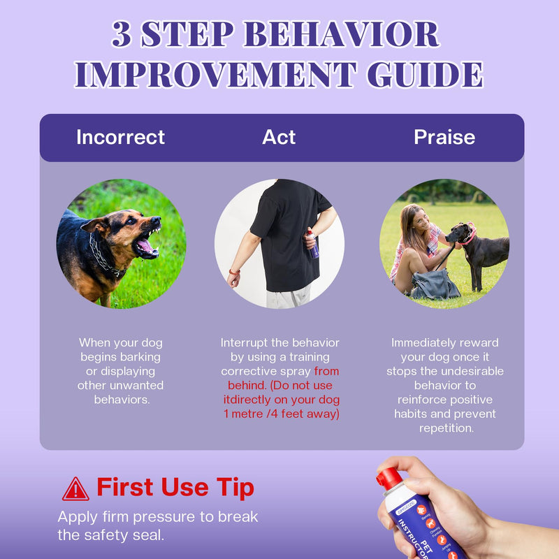 Dog Training Spray with Citronella: 90ml Humane Dog Corrector Spray for Barking, Jumping & Chewing, Dog Behavior Correction Spray for Medium & Large Dogs 2-Pack - PawsPlanet Australia