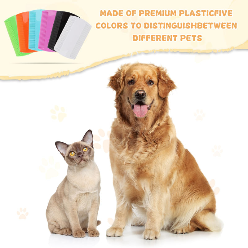 90 Pcs Double Side Tooth Pet Flea Comb Bulk for Cats Dogs Lice and Tick Comb for Small Cats Dogs Kitten Indoor(6 COLORS) - PawsPlanet Australia