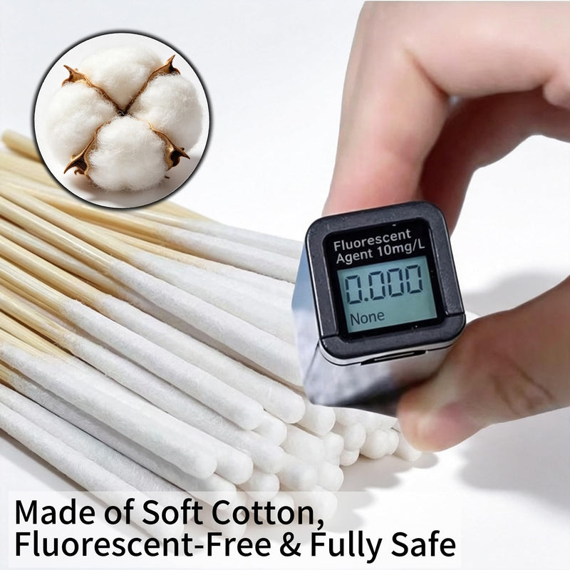 Extra Long Bamboo Cotton Buds 200Pcs Pet Ear Cleaning Swabs for Dogs Cats | Extra Long 15cm Reach Strong Bamboo Not Plastic Ultra-Soft Lint-Free Tips 200Pcs Economy Pack