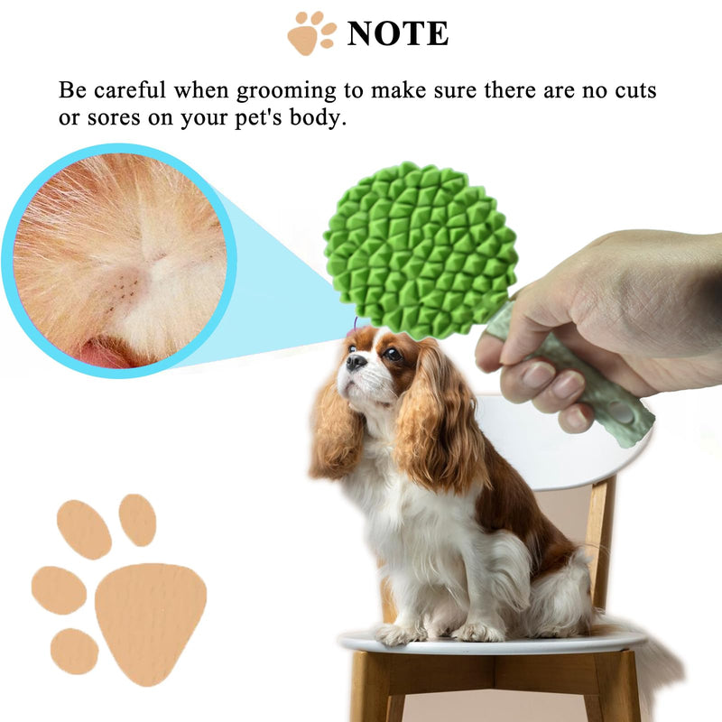 Cat Brush for Shedding Dog Brush Hair Cleaning Comb Bath Massage Tool for Shedding & Grooming, Remove Loose Hair, Durian Shape, Silicone Bristles (Green) Durian Green - PawsPlanet Australia
