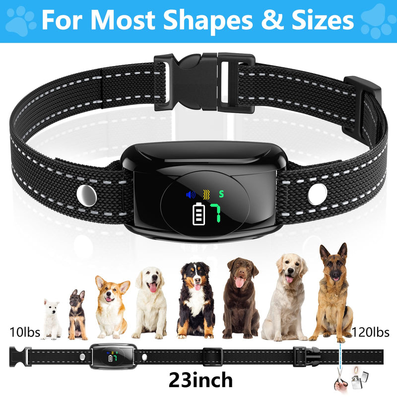 2 Pack No Shock Bark Collar for Large & Medium Dogs - Safe & Humane Dog Bark Collar with Beep & Vibration, 7 Adjustable Sensitivity Levels, 100% IPX7 Waterproof Dog Training Collar (Black Green) Black Green - PawsPlanet Australia