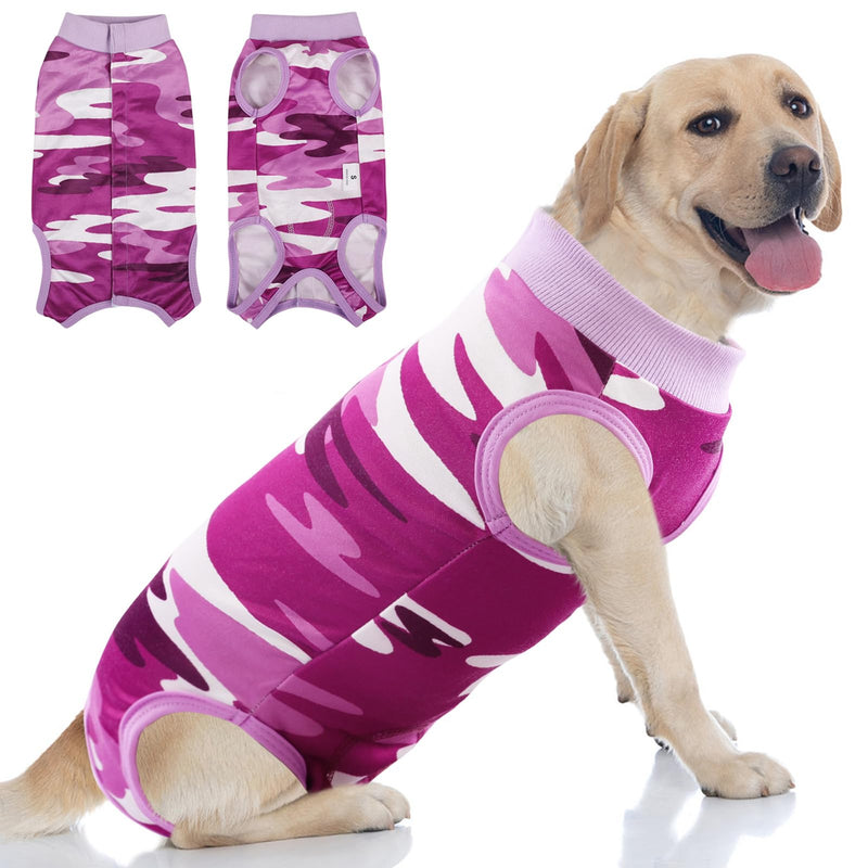 KOESON Dog Recovery Suit, Soft Dog Surgery Suit Female Spay Pet Onesie, Anti Licking Male Recovery Suit for Dogs After Surgery, Dog Cone Alternative Surgical Suit for Dogs Purple Camo XL X-Large Purple Camouflage - PawsPlanet Australia