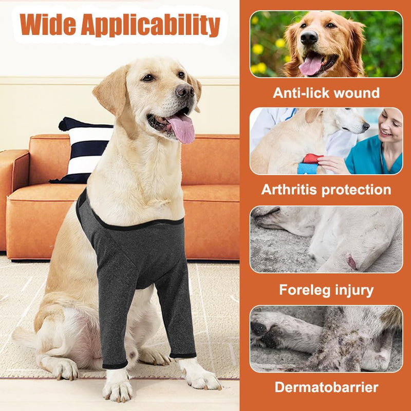 DONGKER Dog Elbow Protector, Breathable Dog Front Leg Surgery Recovery Sleeves With Magic Stickers for Pet Front Leg Injury Recover Sprains XXXL