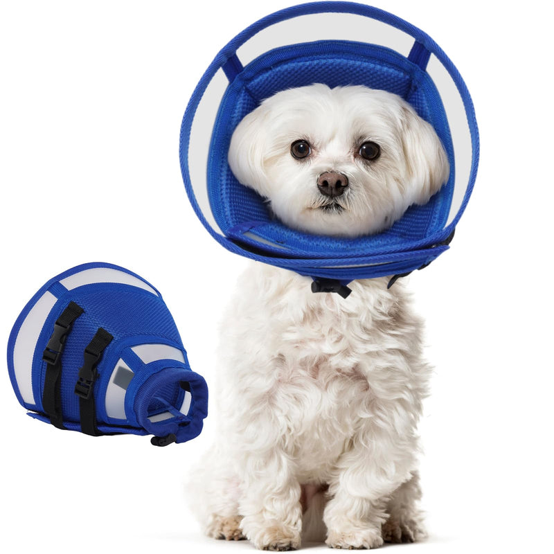 Dora Bridal Dog Cone Collar for Small Dogs After Surgery, Soft Comfy Recovery Pet Cone Alternative, Adjustable Elizabethan Collar for Dogs to Stop Licking, Blue, S RoyalBlue