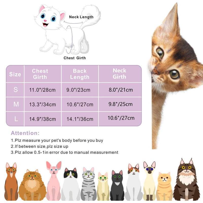 Idepet Cat Surgery Recovery Suit Kitten Onesie for Cats After Surgery Female Breathable Suitical Kitty Surgical Spay Suit for Abdominal Wound Skin Diseases E-Collar Alternative Wear (Purple, S) Small Purple - PawsPlanet Australia