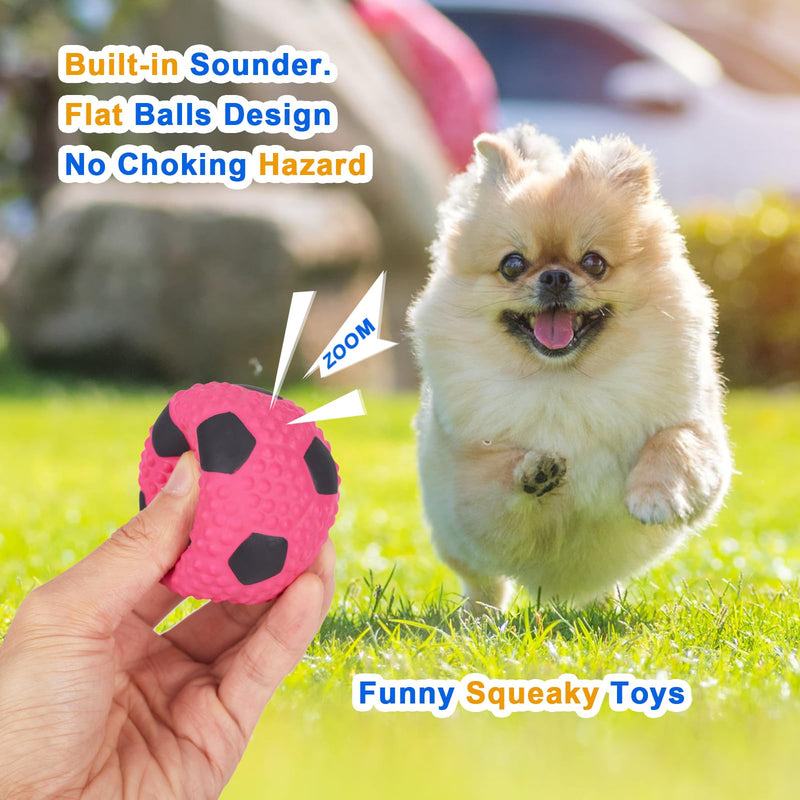 Dog Squeaky Toy Balls, Latex Soft Squeaky Dog Toys for Small Dog Football Chew Fetch Throw Ball for Puppy Dogs Interactive Play (3 PCS) - PawsPlanet Australia