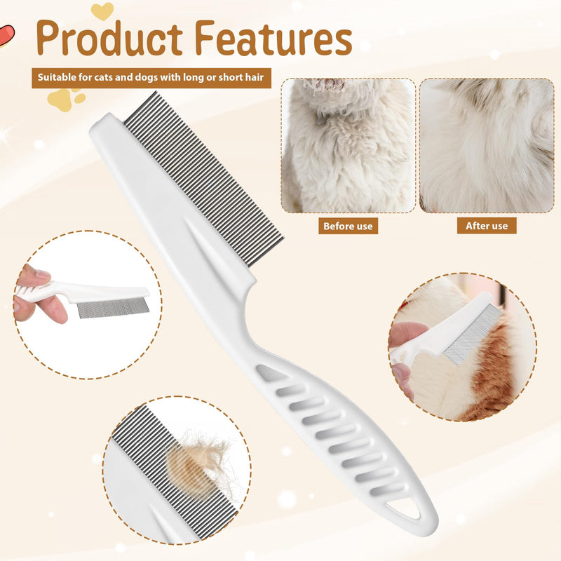 Flea Comb Lice Brushers with High Strength Teeth for Dogs and Cats 2pcs Flea Combs with Plastic Handle Tick Combs Fine Tooth Dog Comb for Grooming Float Hair Remover Face, Paws, and Body - PawsPlanet Australia