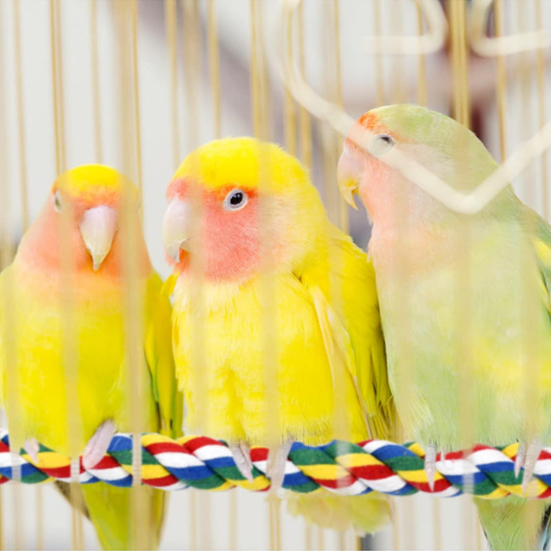 Bird Rope Perches, Colorful Parrot Cage Swing Toys, Comfortable Perch for Cockatiel, 2 Pack 105CM - PawsPlanet Australia