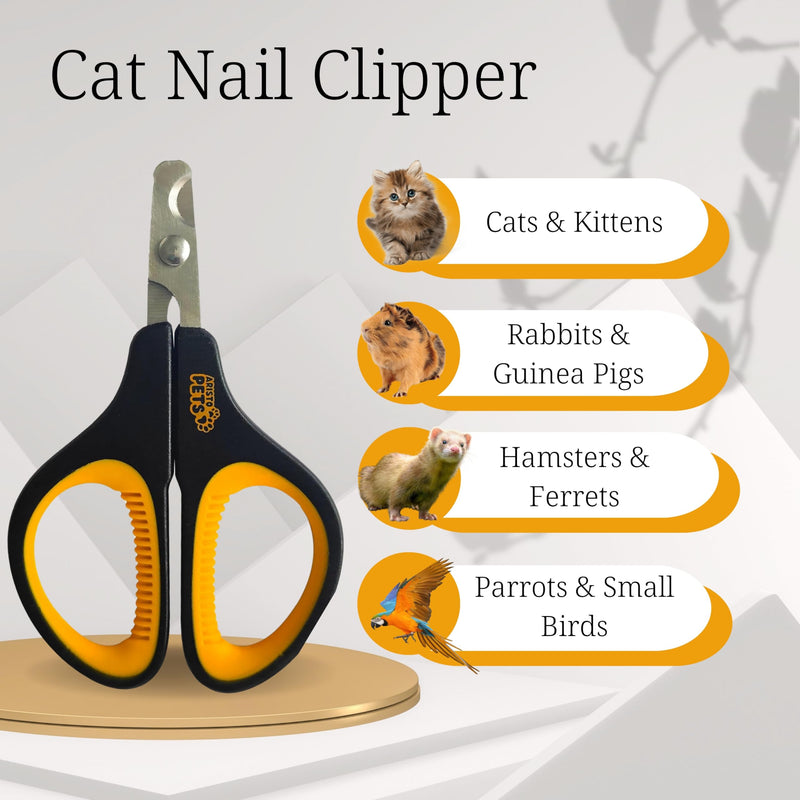 Cat Nail Clippers – Professional Stainless-Steel Claw Trimmer for Cats, Kittens, Hamsters, Rabbits, Birds & Small Animals – Sharp, Safe, Easy-to-Use Pet Nail Cutter - PawsPlanet Australia