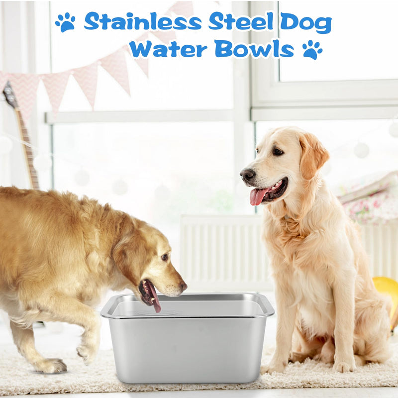 YUEPET 3 Gallons Stainless Steel Dog Water Bowls, Extra Large Metal Dog Food and Water Bowls Large Capacity Pet Water Bowls for Indoor and Outdoor Extra Large Dogs