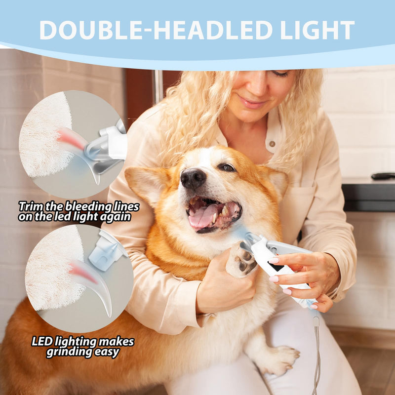 2 in 1 Electric Nail File Dogs, Dog Nails Clippers with Light, Nail Grinder Puppy Dogs, Rechargeable Quiet Electric Cat Claw Grinder with Safety Guard and LED Screen for Kitten Puppy Dog and Cat - PawsPlanet Australia
