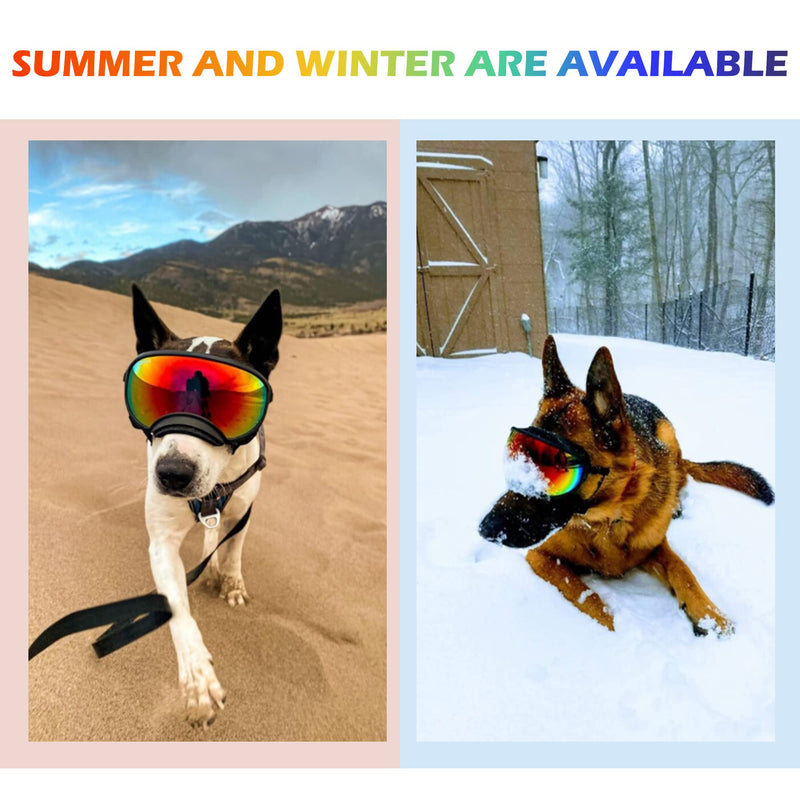 Large Dog Sunglasses, Dog Goggles with Adjustable Strap UV Protection Winproof Dog Puppy Sunglasses, Suitable for Medium-Large Dog Pet Glasses, Dogs Eyes Protection Large Black Frame&Colored Lens - PawsPlanet Australia
