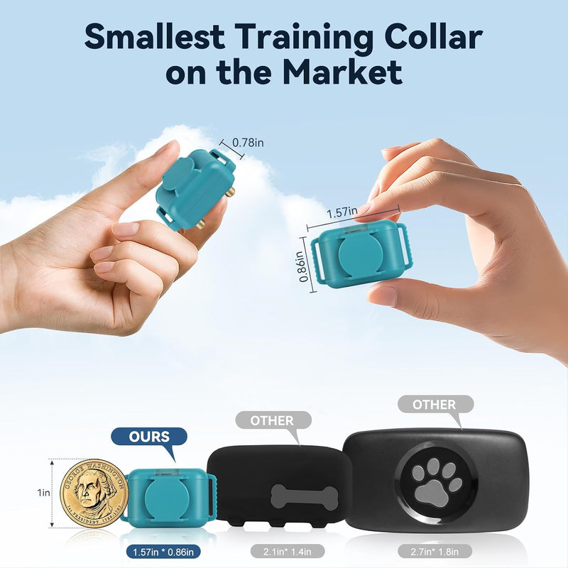 Cat Shock Collar with Remote 2000FT,Ultra-Small Cat Training Collar,Tailored for Cats,3 Training Modes Beep Vibration Shock Mode to Stop Meowing,Waterproof, Effective for Bad Behavior, Cyan