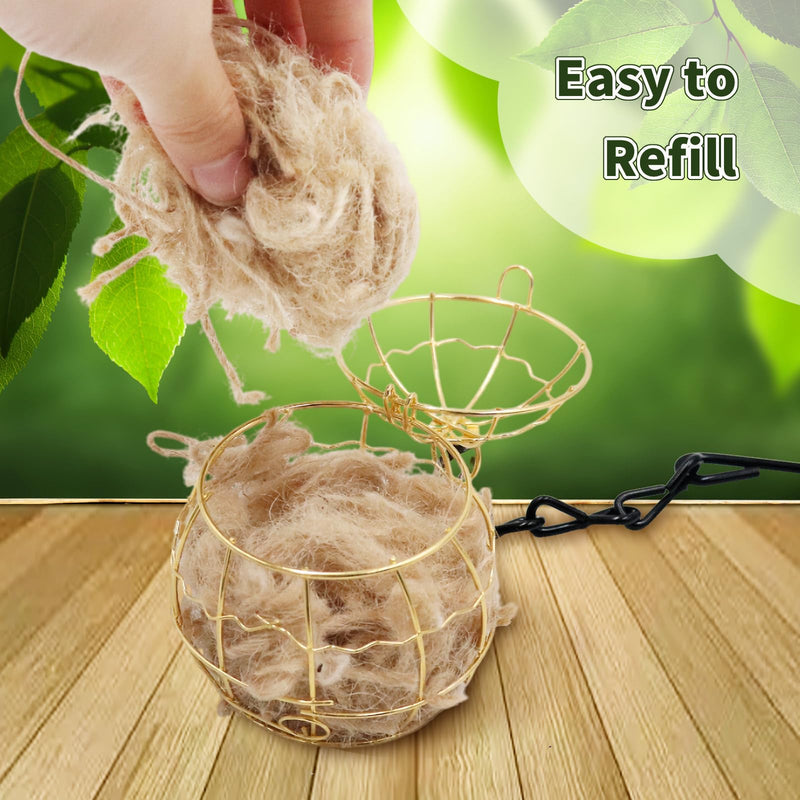 2 Pack Bird Nesting Material Cage Holder for Wild Birds, Hummingbird Nesting Material Kit, Gift for Bird Lovers, Hanging Nesting Supply Dispenser with Metal Hook for Outdoor Use - PawsPlanet Australia
