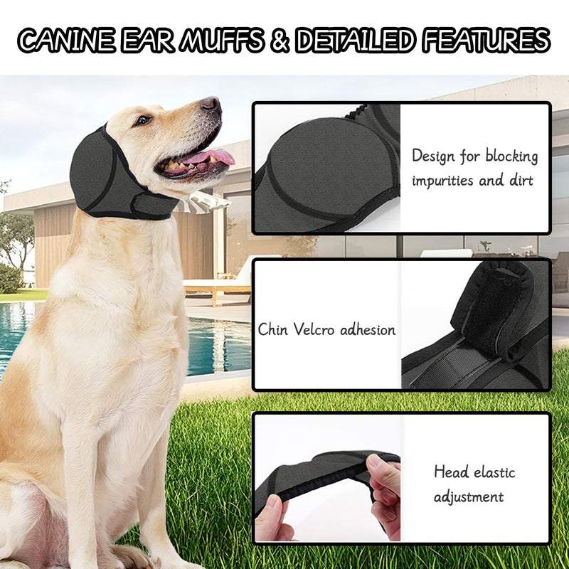 Dog Neck and Ear Winter Warmer, Waterproof & Warm Dog Ear Protectors for Grooming Bathing Swimming, Comfort Pet Ear Muffs Noise Protection