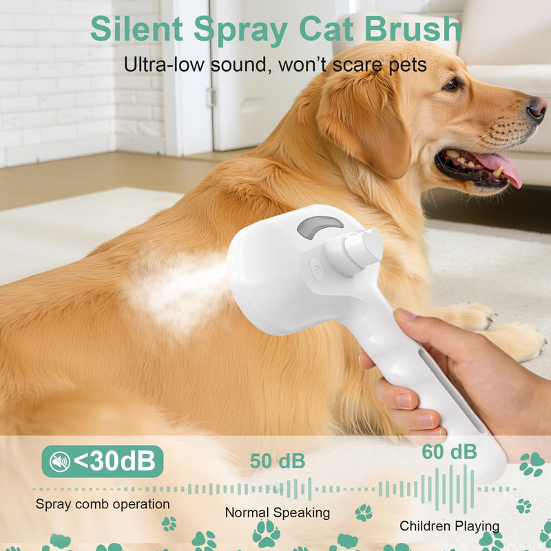 Dog Brush Cat Brushes for Shedding,Pet Steam Brush for Dogs Cats Spray Hair Removal Comb Steam Grooming for Long Short Haired Pets,Anti-Static Self Cleaning Grooming Tool Removes Loose Hair,white white