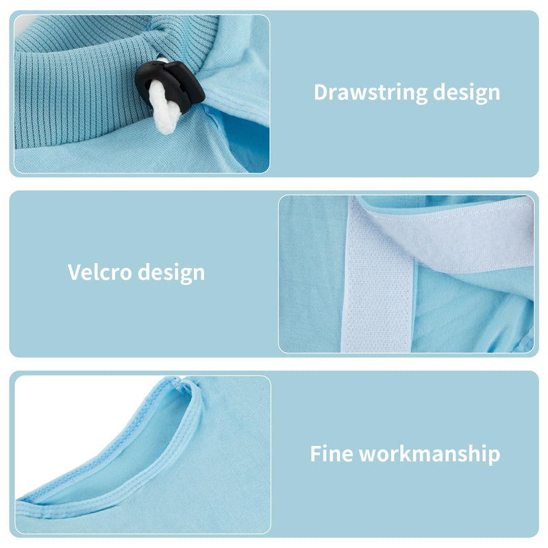 Cat Recovery Suit,Post Surgery Onesie for Kitten,Breathable Soft Anti Licking Cat Bodysuit,Spay Surgical Recovery Clothes for Abdominal Wounds Skin Diseases,Elizabethan Collar Alternative (Blue, M) Blue