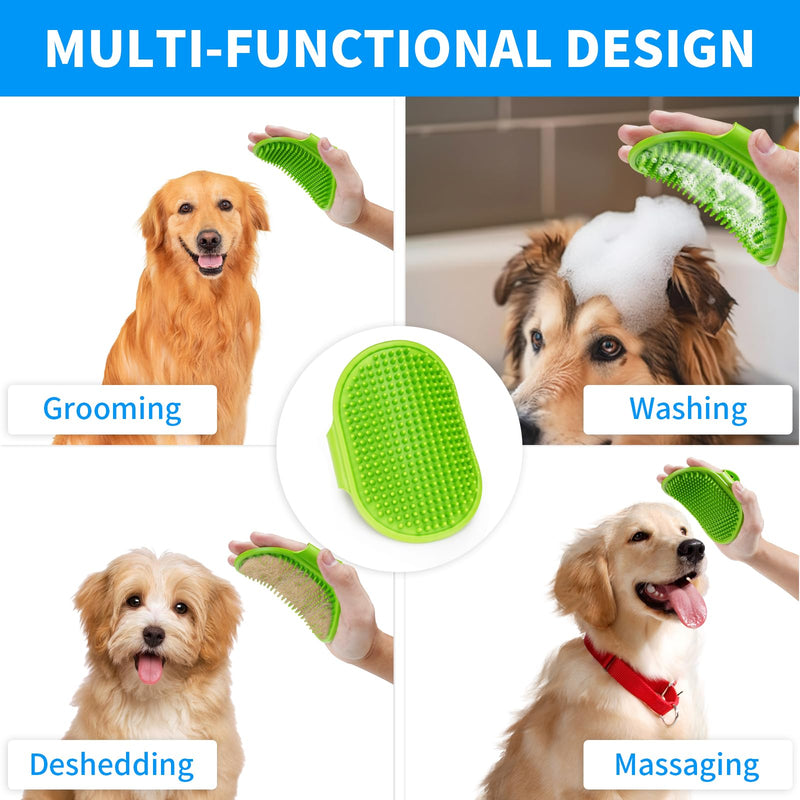 Dog bath brush DSOE dog shmpoo brush massage brush of dog cleaning and beauty set 2 pcs (Tapered brush head, Blue + Red)