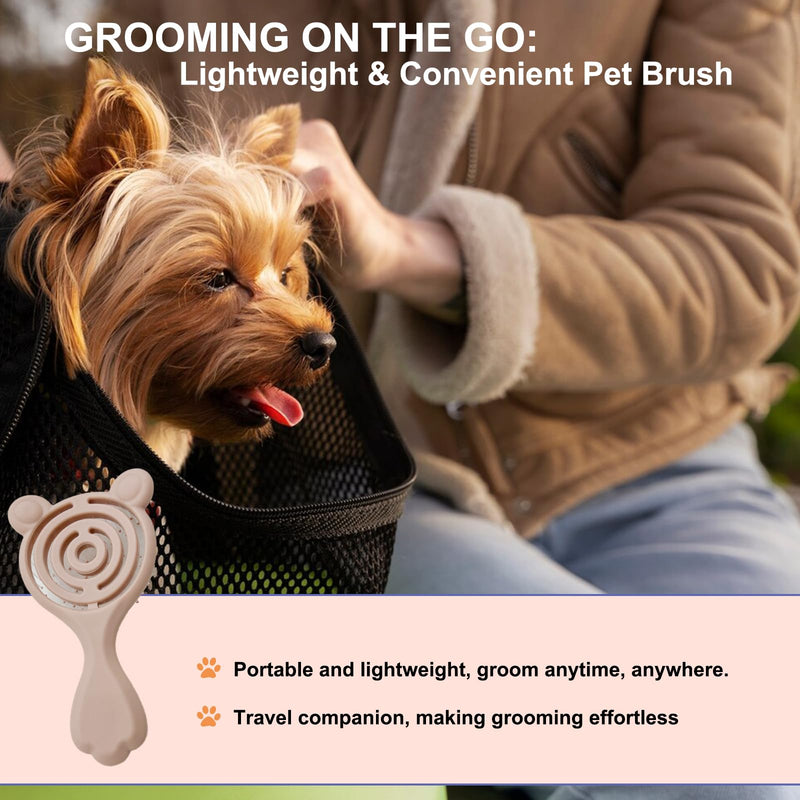 Cat-Ear Design Puppy Brush, Gentle Soft-Bristle Small Dogs Plastic Detangling Grooming Tool, Fit for Yorkie Shih Tzu Maltese Maltipoo (Light Pink) Light Pink - PawsPlanet Australia
