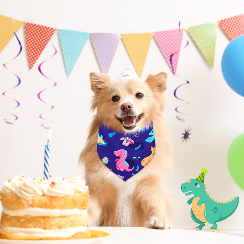 Sanwuta 30 Pcs Dinosaur Dog Bandana Bulk Spring Summer Soft Triangle Dog Bib Colorful Doggie Kerchief Scarf Adjustable Washable Pet Bib for Doggie Cat Puppy Grooming Boys and Girls(X Large) X Large - PawsPlanet Australia