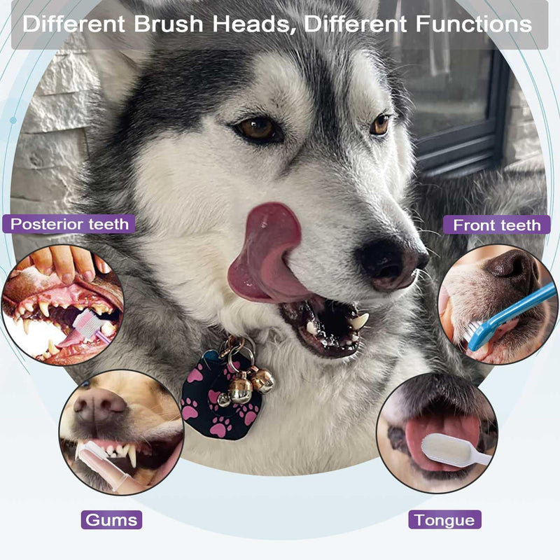 Dog Toothbrush Set,Finger Rubber Toothbrushes/Double Head Pet Tooth Brush/Triple Head Dog Toothbrushes/360º Cat Toothbrush/Multi-Angle Dental Cleaning Brushes Kit for Puppy Kitten Oral Hygiene,8 Pack - PawsPlanet Australia