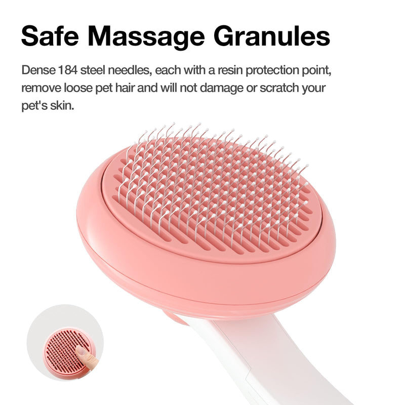 Pet Grooming Self-Cleaning Slicker Brush for Cats & Dogs, Effortlessly Removes Tangles, Loose Undercoat and Mats (Pink, 2 Pack) Pink (2 Pack) - PawsPlanet Australia