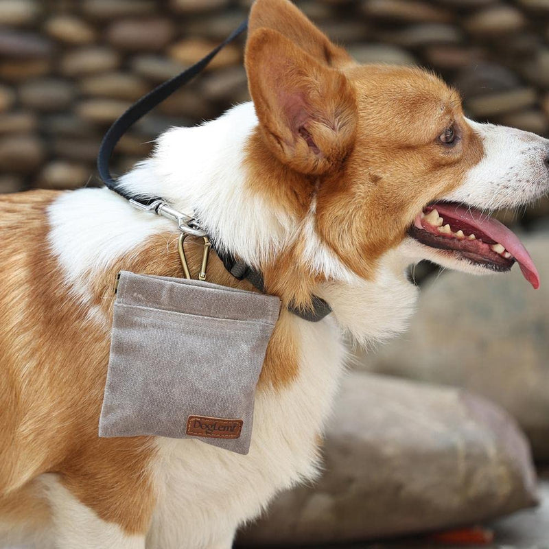 Dog Treat Bag, Puppy Dog Training Pouch Hands-Free Training Dog Treat Pouch, includes Carabiner, for Pet Puppy Travel or Outdoor Use (Grey) Grey - PawsPlanet Australia