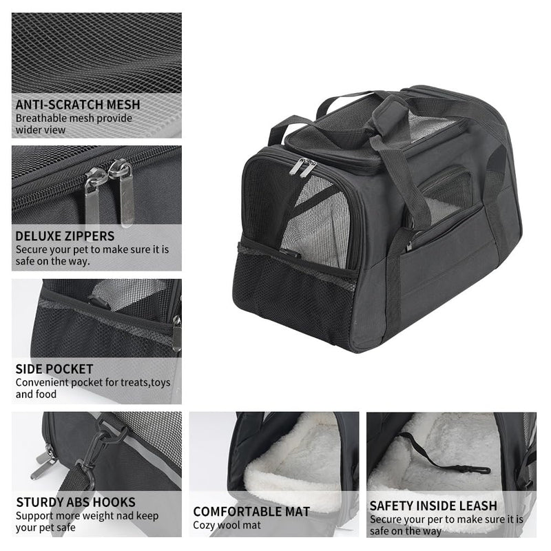 Fancial Airline-Approved cat pet Carrier, Soft-Sided Dog Carrier for Small Dogs, cat Travel Accessories, Ventilated pet Tote Bag - PawsPlanet Australia