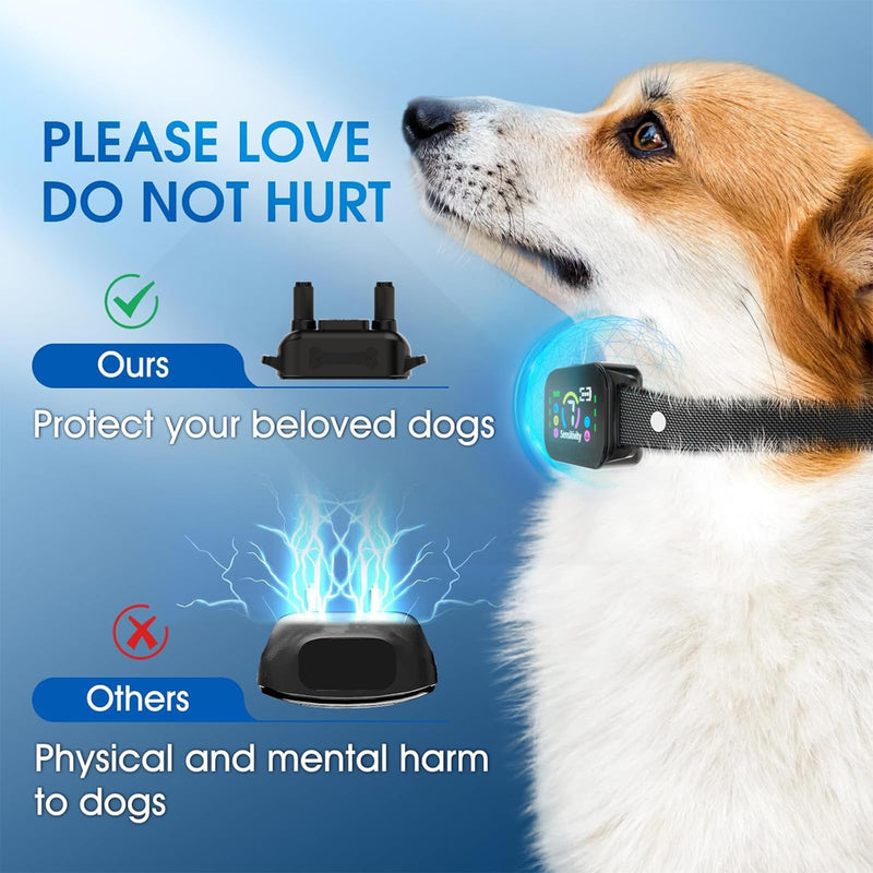 Dog Bark Collar for Large Medium Small Dogs, Rechargeable Bark Collar, Anti Barking Training Collarwith 8 Sensitivity Levels, Beep/Vibration Modes, Auto Correction for Dogs, IP67 Waterproof - PawsPlanet Australia