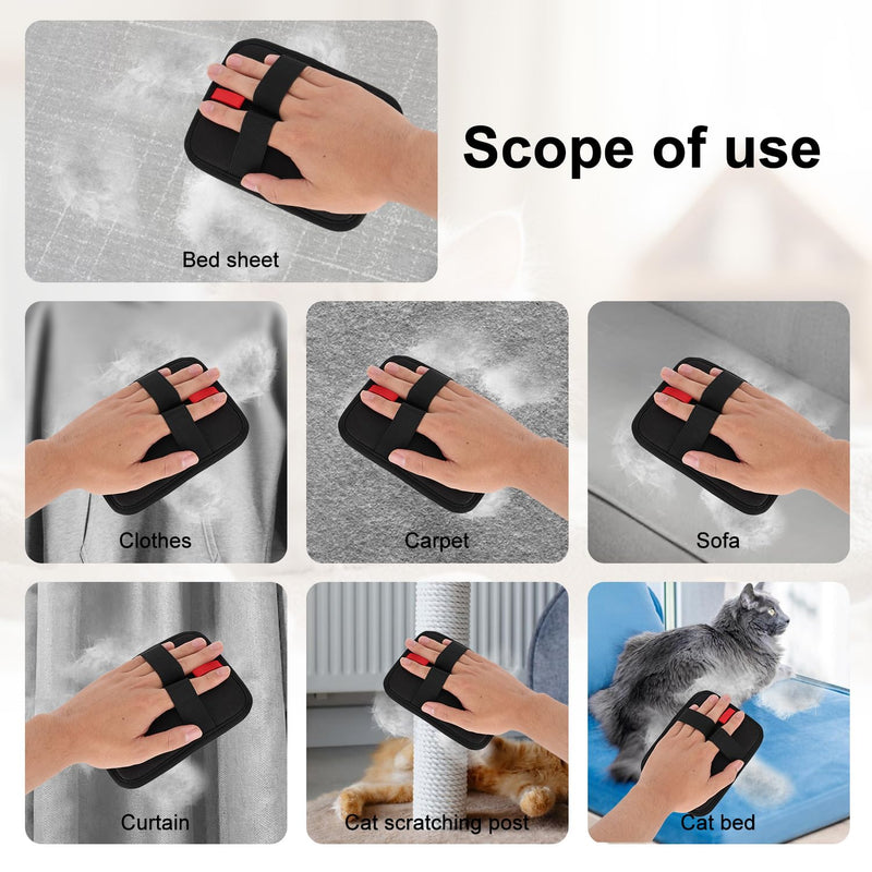 BOXOB 2pcs Electrostatic Pet Hair Remover Mitt, Pet Grooming Comb & Knot Remover Tool Set Cat Hair Cleaning Gloves Reusable Dog Removal Tool for Furniture Carpet and Clothes - PawsPlanet Australia