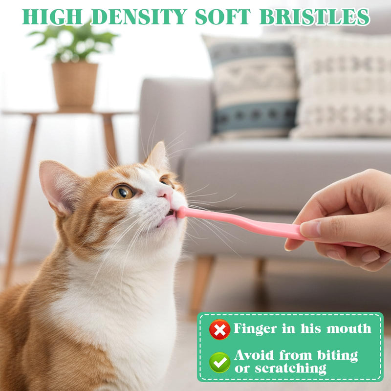 5 Pack Small Dog & Cat Toothbrus, Cat & Puppy Tooth Brushing Kit Soft Bristle Pet Toothbrushes Portable Dog Teeth Cleaning Brush Dental Care Tool with Micro Head for Dental Cleaning, 2 Styles