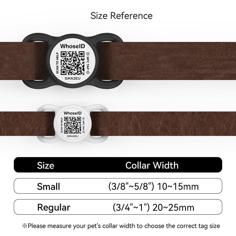 QR Code Dog Tag with NFC, Personalized Pet ID Tag, Silent Dog ID Tag, Modifiable Pet Online Profile, Multiple Emergency Contact, Scan QR Code Send Pet GPS Location Email (Regular, Black&White) Regular - PawsPlanet Australia