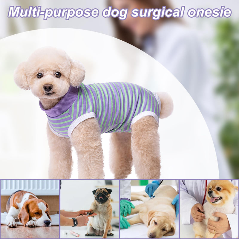 Dog Recovery Suit, Anti-licking Dog Post Surgery Bodysuit, Striped Surgical Recovery Suit E-Collar Alternative for Dogs and Cats (XS) XS