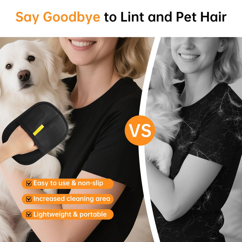 2 Pcs Static Pet Hair Removal Gloves Brush, Reusable Electrostatic Cat Dog Pet Hair Remover Grooming Glove Brush Tool - PawsPlanet Australia